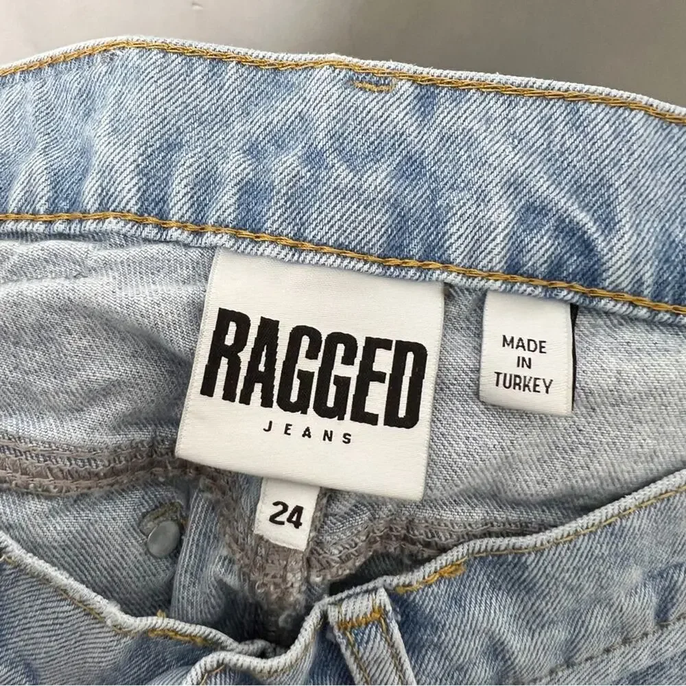 RAGGED PRIEST / light wash v-front straight leg jeans / 24